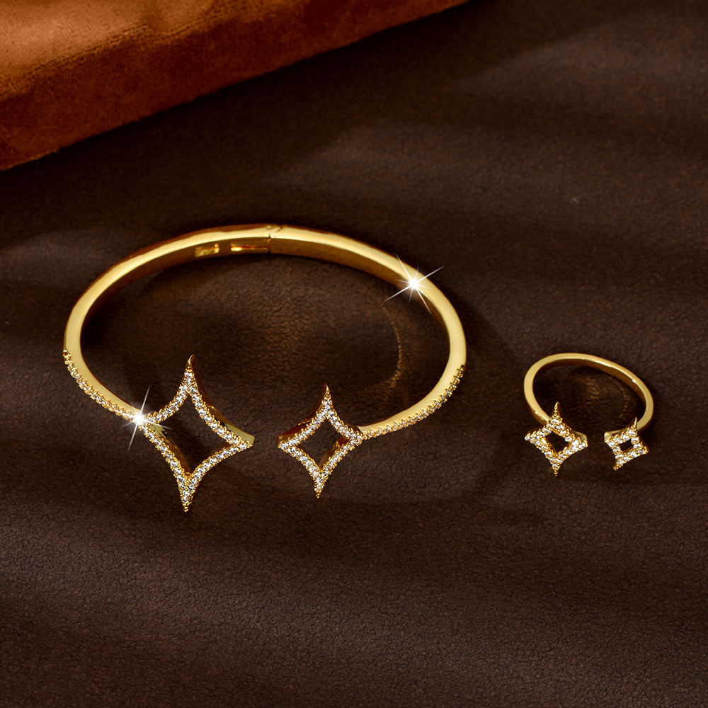 Star Shape Brace Lace Bracelet Zirconia Bride Wedding Brand: aeac