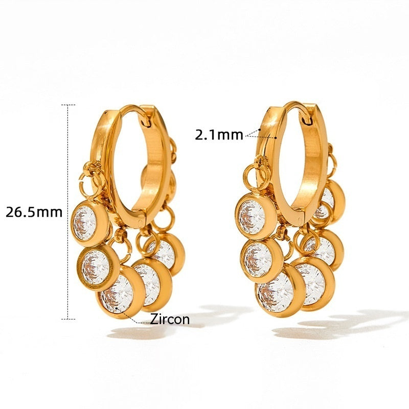 New Zircon Geometric Delicate Earrings Women Brand: aeac