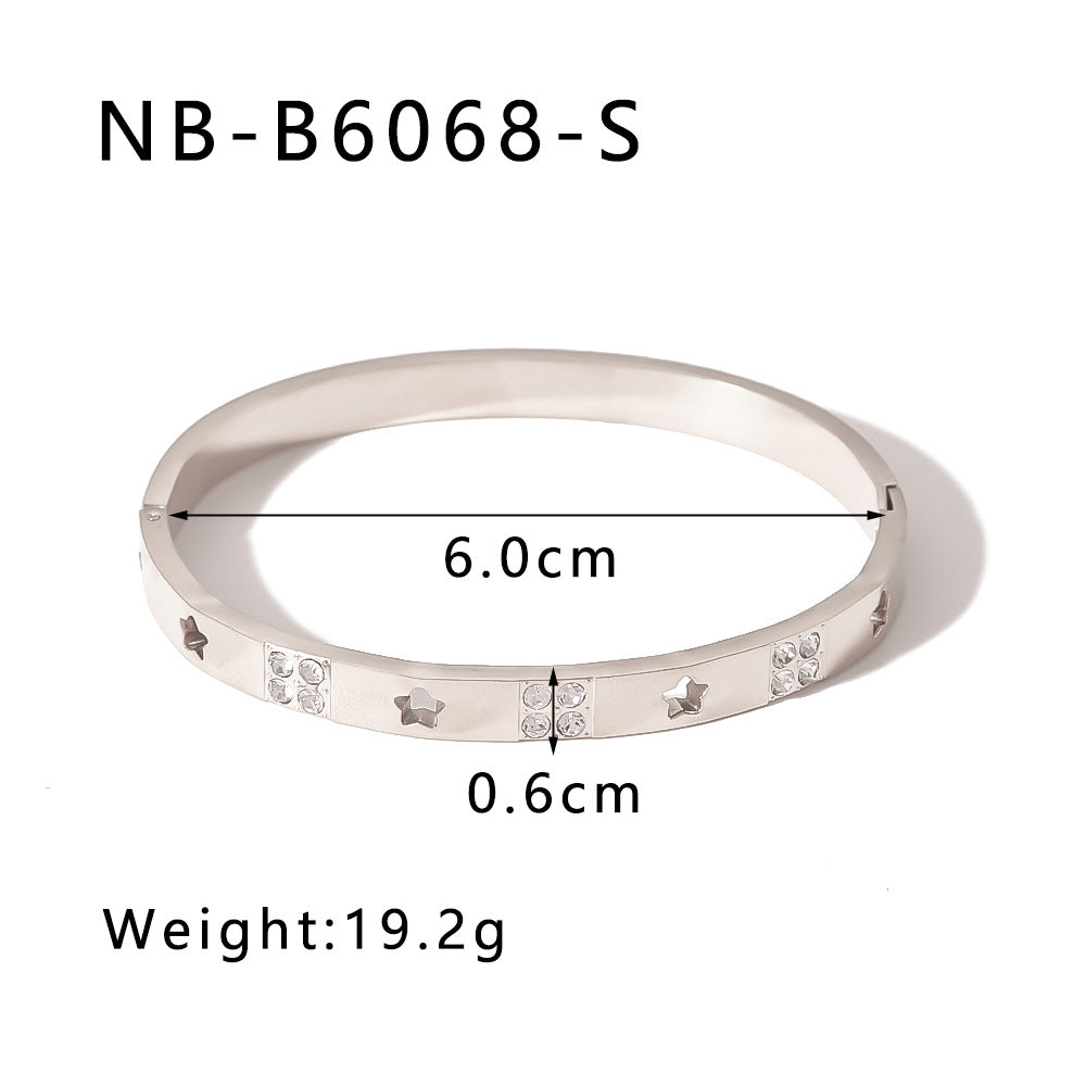 Zircon Titanium Steel Electroplated Bracelet Brand: aeac