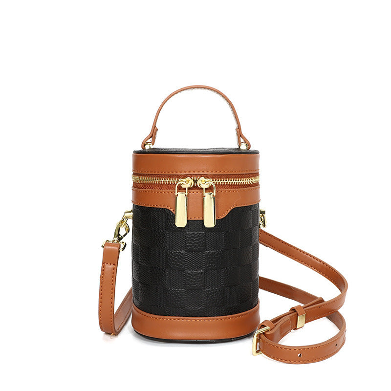 Leather Niche Cylinder Bag Fashion Women's Bag Messenger Portable Brand: aeac