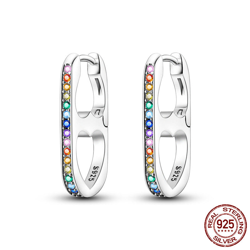 Colored Women Hope Earrings 925 Sterling Silver Heart Hope E Brand: aeac