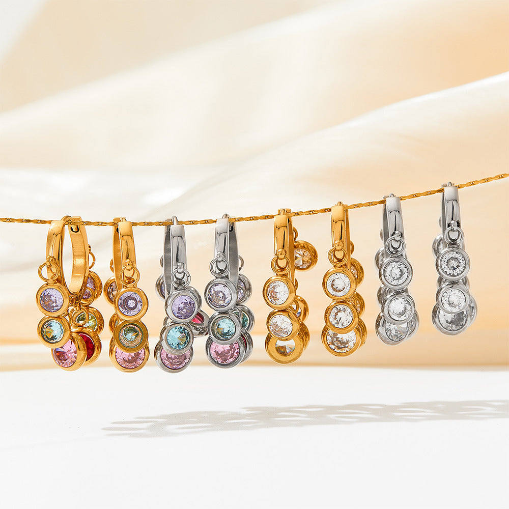 New Zircon Geometric Delicate Earrings Women Brand: aeac