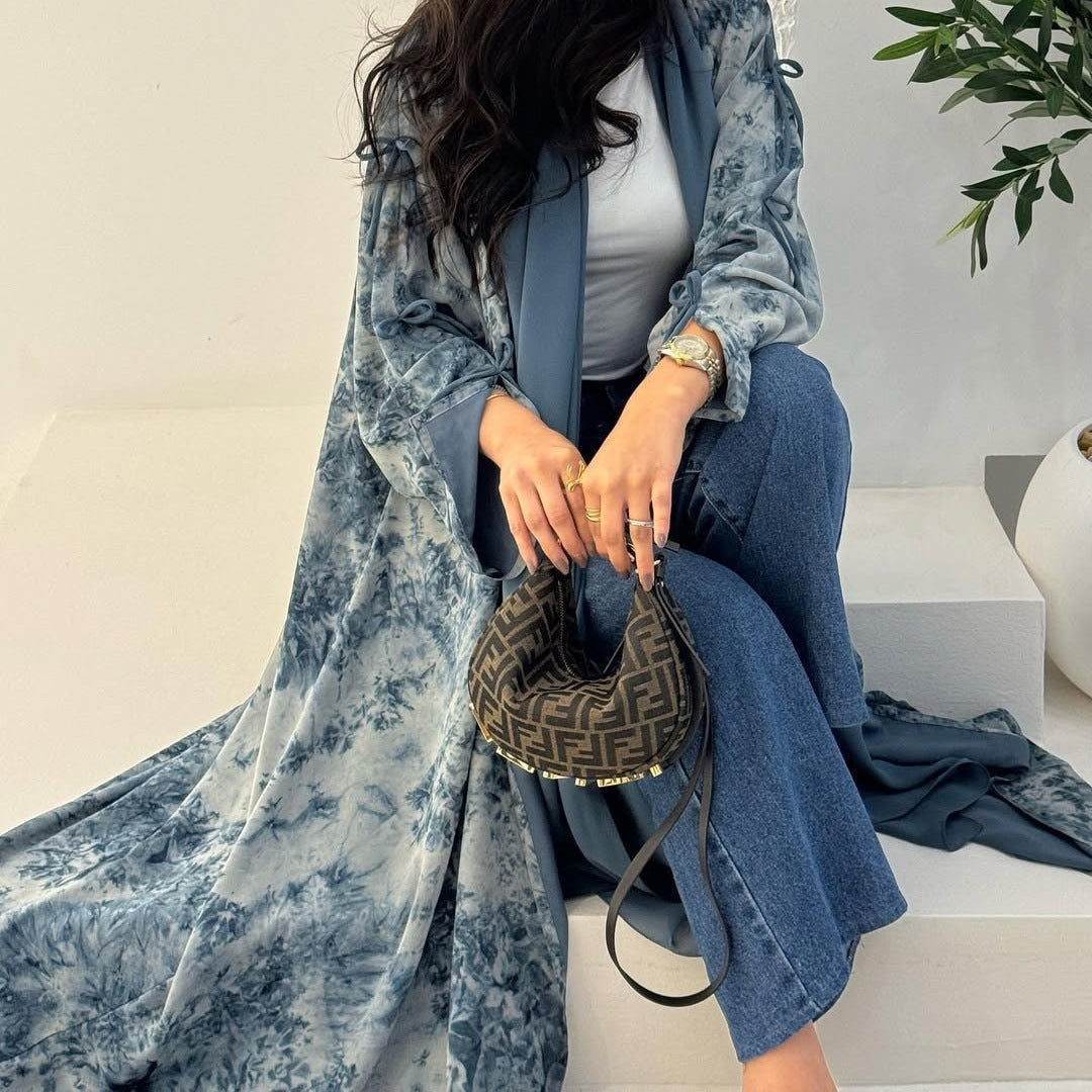 Women's Chiffon Printed Two-piece Summer Casual Jacket With Headscarf Brand: aeac