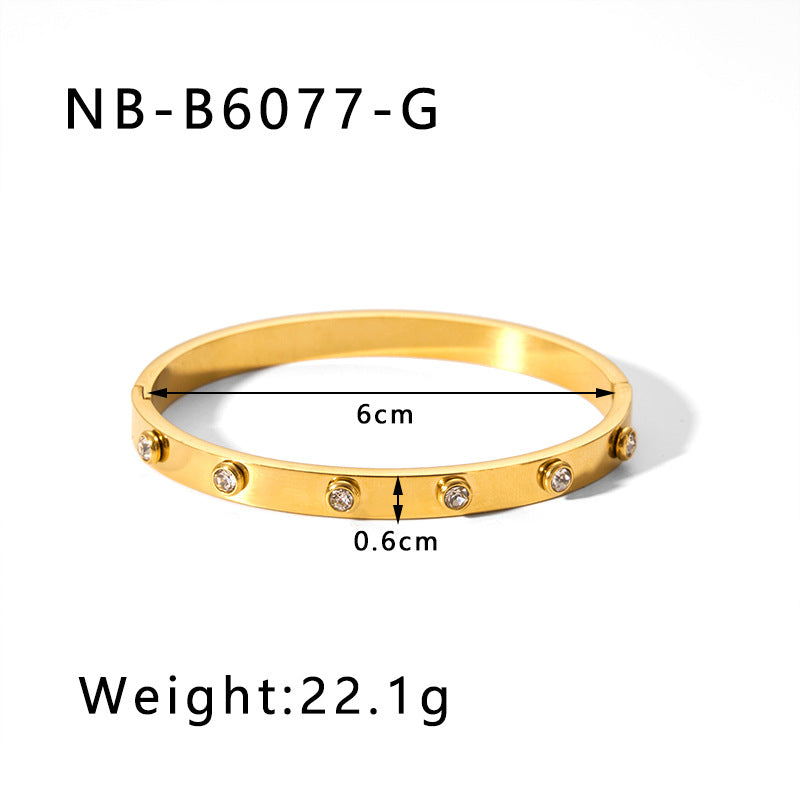 Zircon Titanium Steel Electroplated Bracelet Brand: aeac