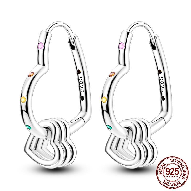 Colored Women Hope Earrings 925 Sterling Silver Heart Hope E Brand: aeac