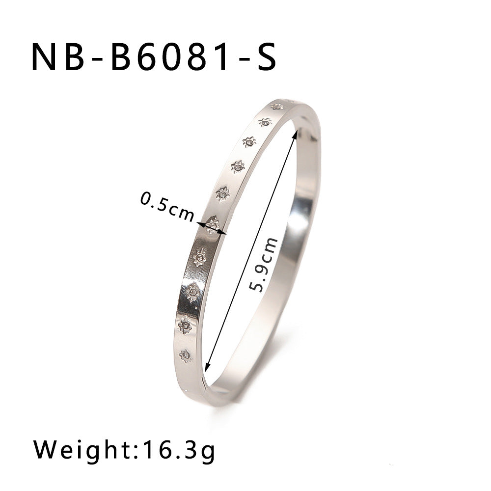 Zircon Titanium Steel Electroplated Bracelet Brand: aeac