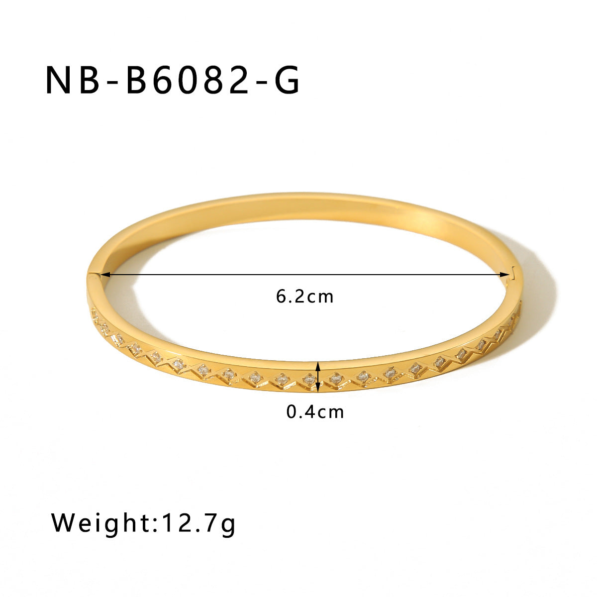 Zircon Titanium Steel Electroplated Bracelet Brand: aeac
