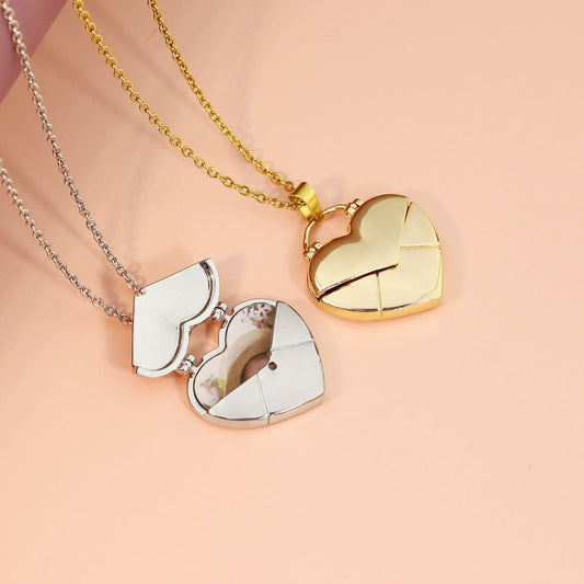 Creative DIY Heart Pendant Love Photo Box Necklace Brand: aeac