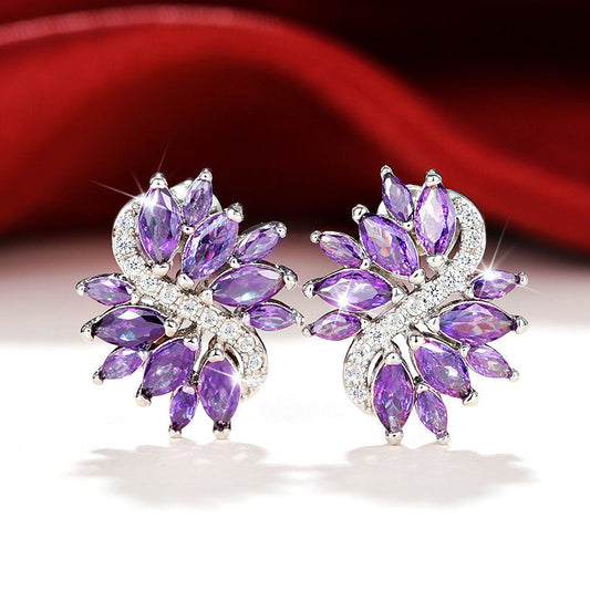 Purple Flower Series South Korea Earring Accessories Brand: aeac
