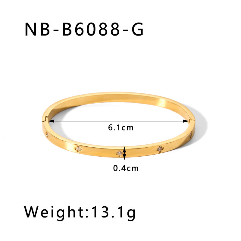 Zircon Titanium Steel Electroplated Bracelet Brand: aeac