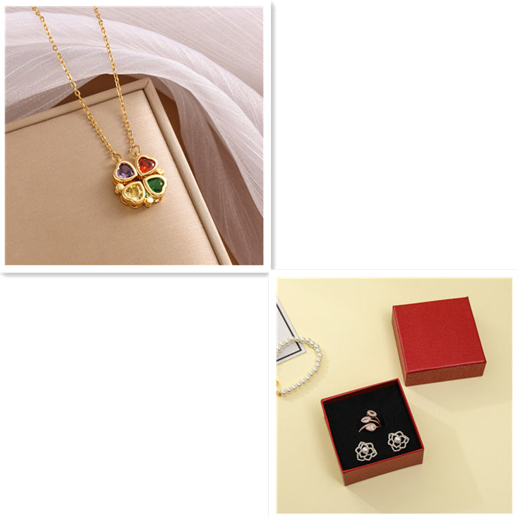 Four-Leaf Clover Pendant Necklace Female Korean Malachite Brand: aeac