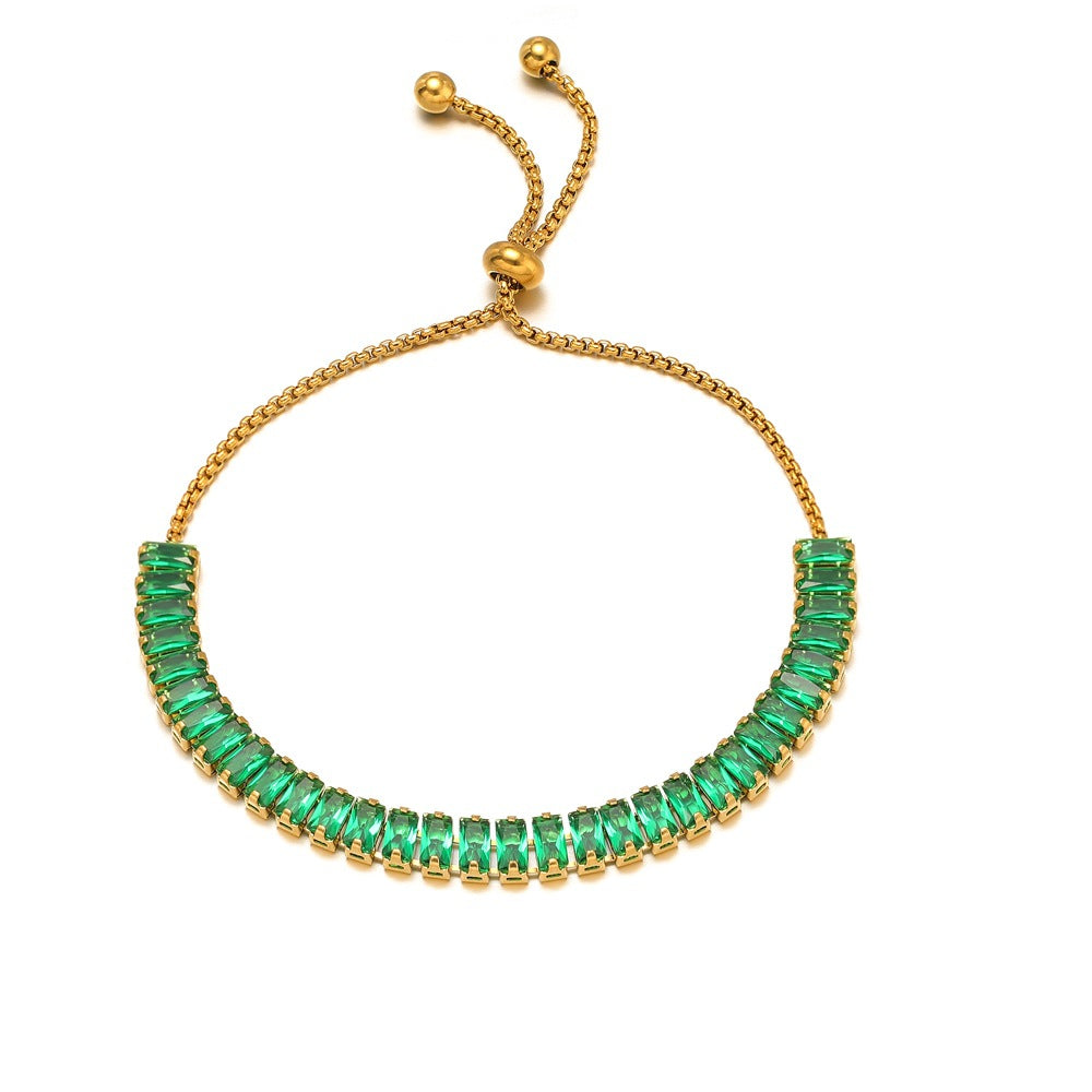 Single-sided Zircon-studded Chain Pearlt Bracelet Brand: aeac