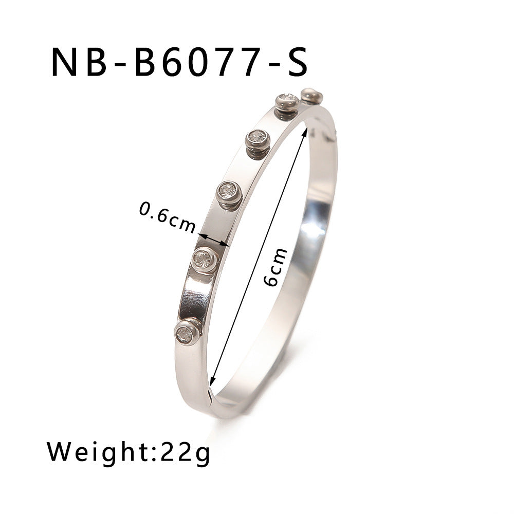 Zircon Titanium Steel Electroplated Bracelet Brand: aeac