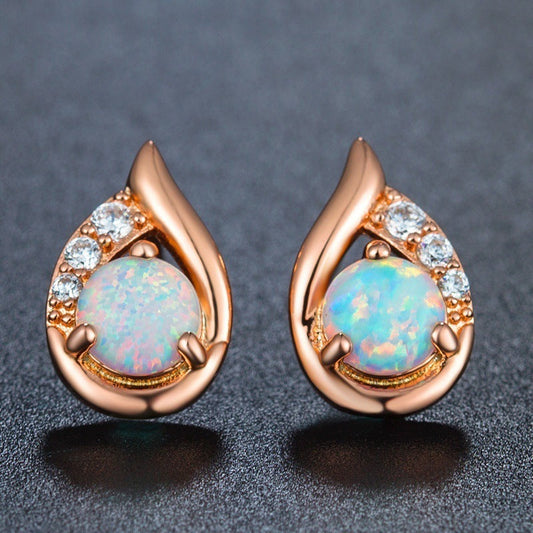 Simple All-match Opal Earrings Diamond Drop-shaped Women Brand: aeac