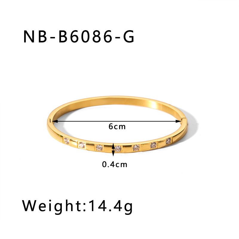 Zircon Titanium Steel Electroplated Bracelet Brand: aeac