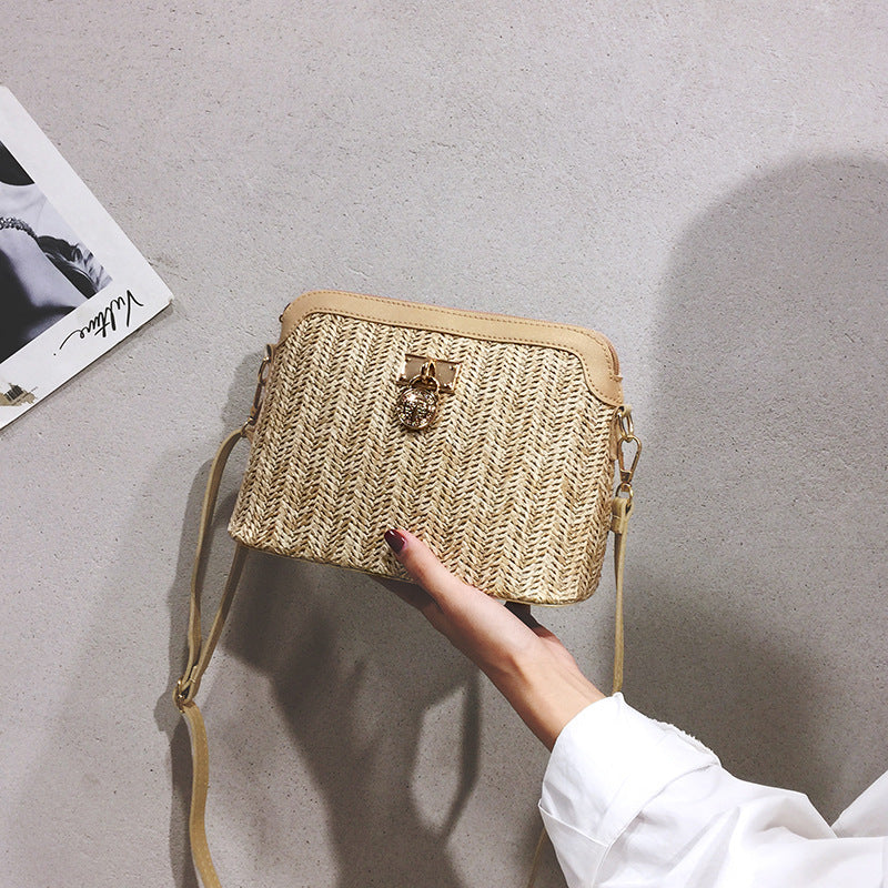 Linen Woven Shell PU Shoulder Messenger Bag Brand: aeac
