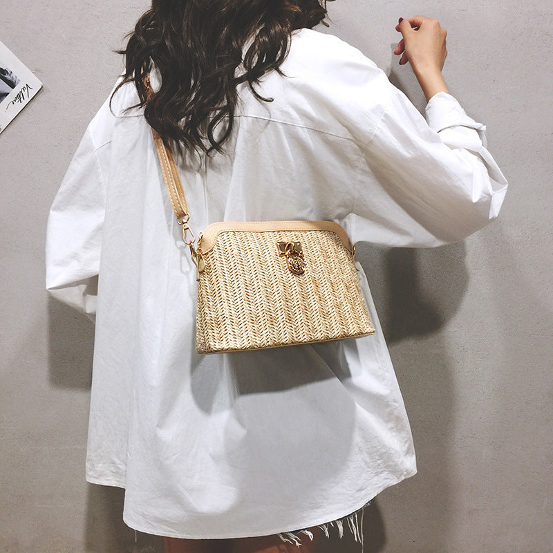Linen Woven Shell PU Shoulder Messenger Bag Brand: aeac