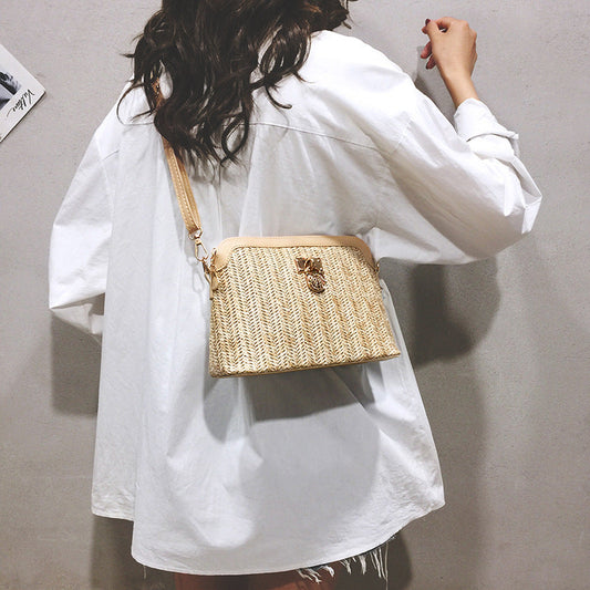 Linen Woven Shell PU Shoulder Messenger Bag Brand: aeac