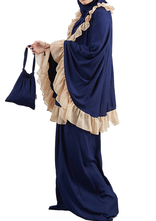Muslim Kids Ramadan Girls Long Sleeve Dress Hijab Abaya Robe Arab Dubai Children Kaftan Headscarf Islamic Kids c Brand: aeac