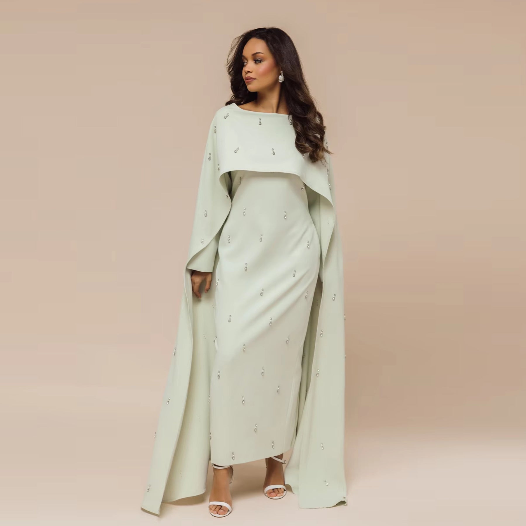 Womens Fashion Solid-Color Beaded Dress Brand: aeac