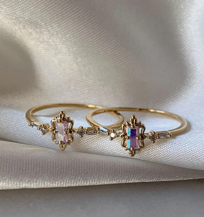Retro Pink Heart Butterfly Flower Ring – Cute Multi-Element Open Design Brand: aeac