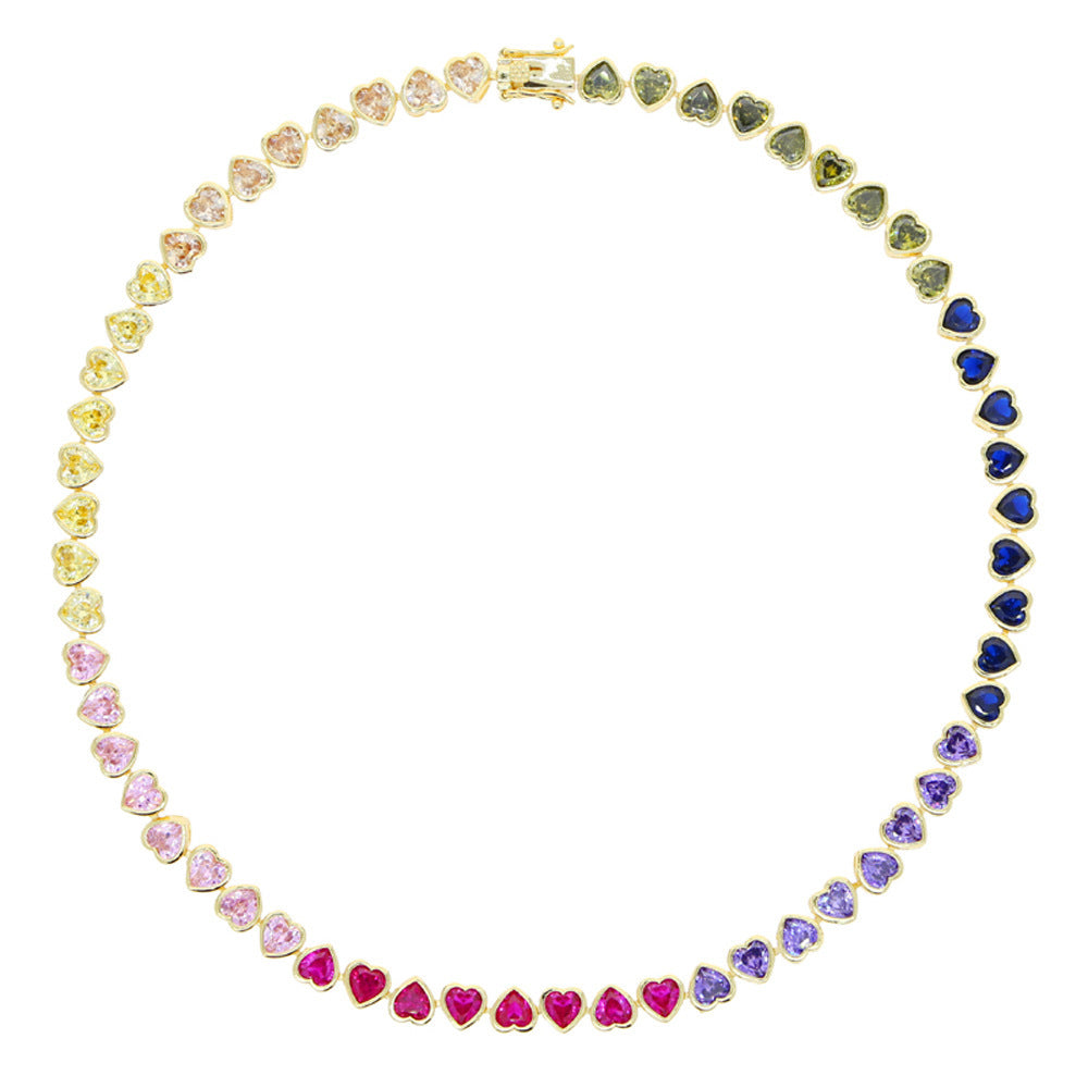 Women's Creative All-match Heart-shaped Zircon Necklace Brand: aeac