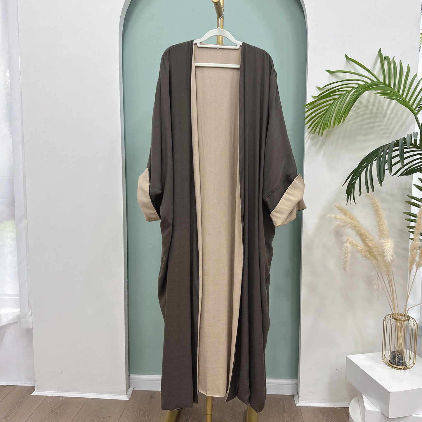 New Design Double-Open Abaya Reversible Elegant Cardigan Robe Brand: aeac