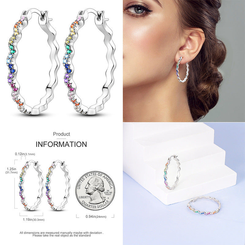 Colored Women Hope Earrings 925 Sterling Silver Heart Hope E Brand: aeac