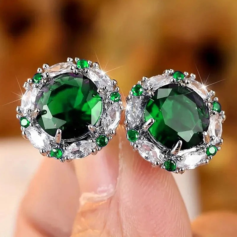 Fashion Zircon Round Stud Earrings For Women Brand: aeac