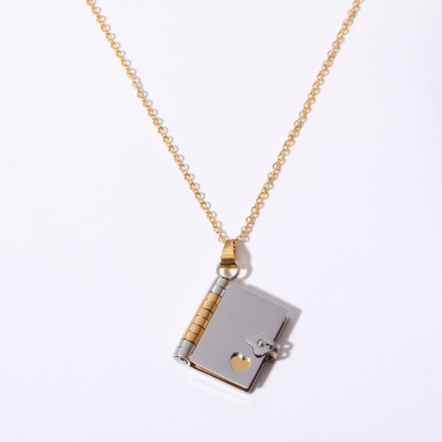 Stainless Steel Couple Love Open And Close Book Necklace Brand: aeac