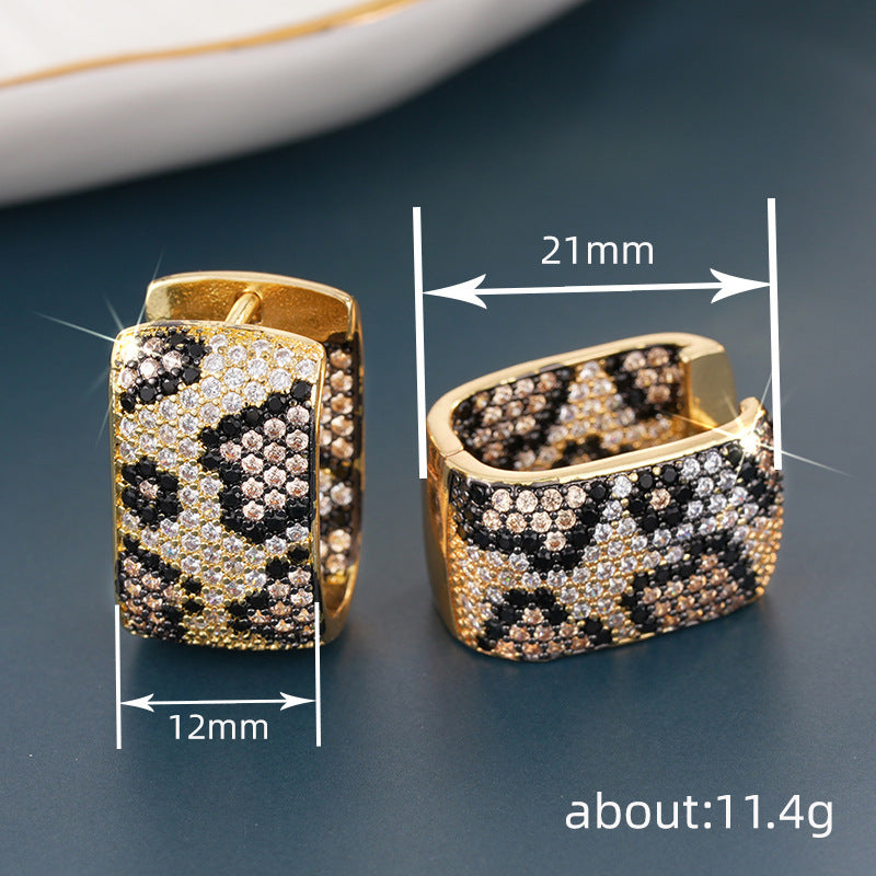 Leopard-print Earrings With Dual-tone Plated Ear Clips Brand: aeac