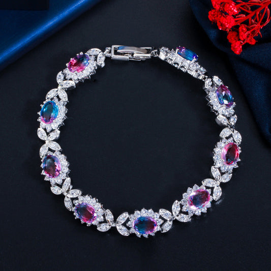Copper Inlaid Zircon Full Diamond Bracelet Brand: aeac
