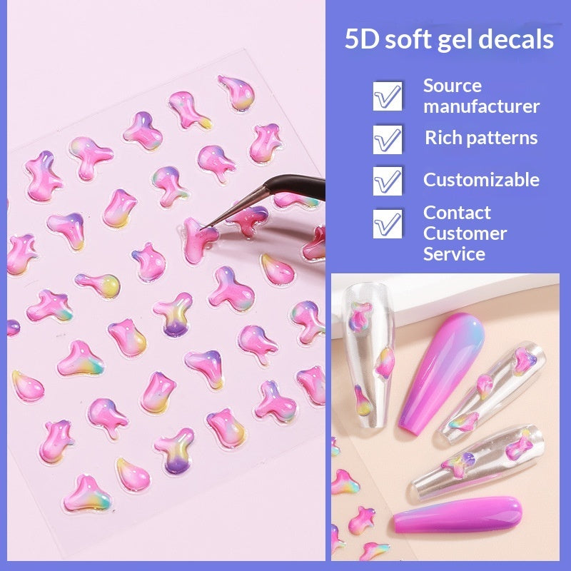 Creative Stickers Cute 3D Jelly Soft-Plastic Embossed Decals Brand: aeac