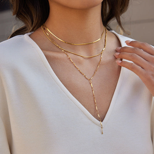 Stainless Steel Three-layer Layered Necklace With A Distinctive Niche Design Brand: aeac