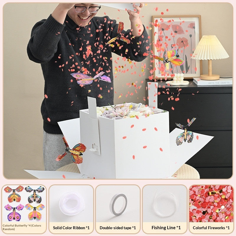 Flower Gift Box Flying Butterflies Colorful Confetti Surprise Gift Set Brand: aeac