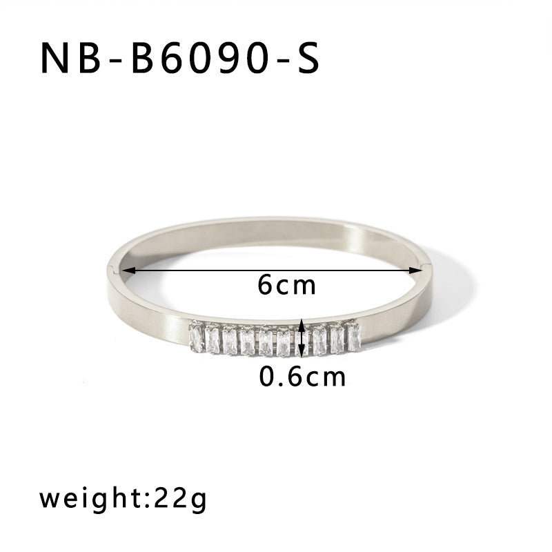Zircon Titanium Steel Electroplated Bracelet Brand: aeac