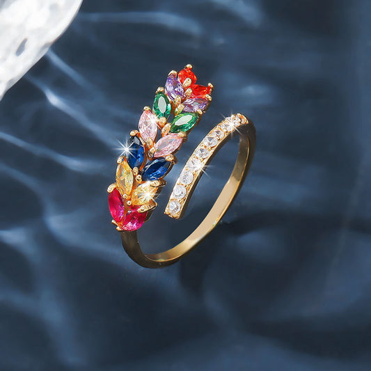 Women's Non-fading Ring Fashion Wheat Ring Brand: aeac