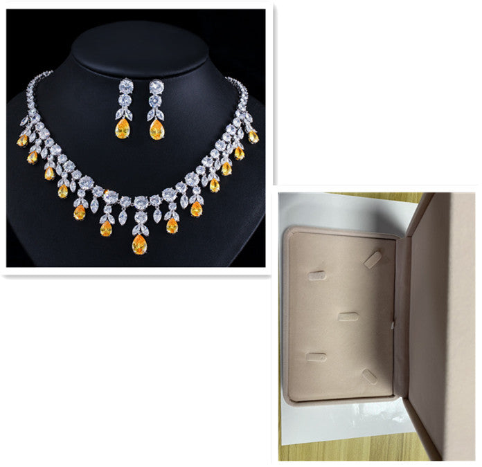 Luxury Water Drop Big Suit Super Flash AAA Zircon Bridal Party Dress High-end Accessories Brand: aeac