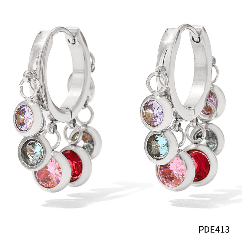 New Zircon Geometric Delicate Earrings Women Brand: aeac