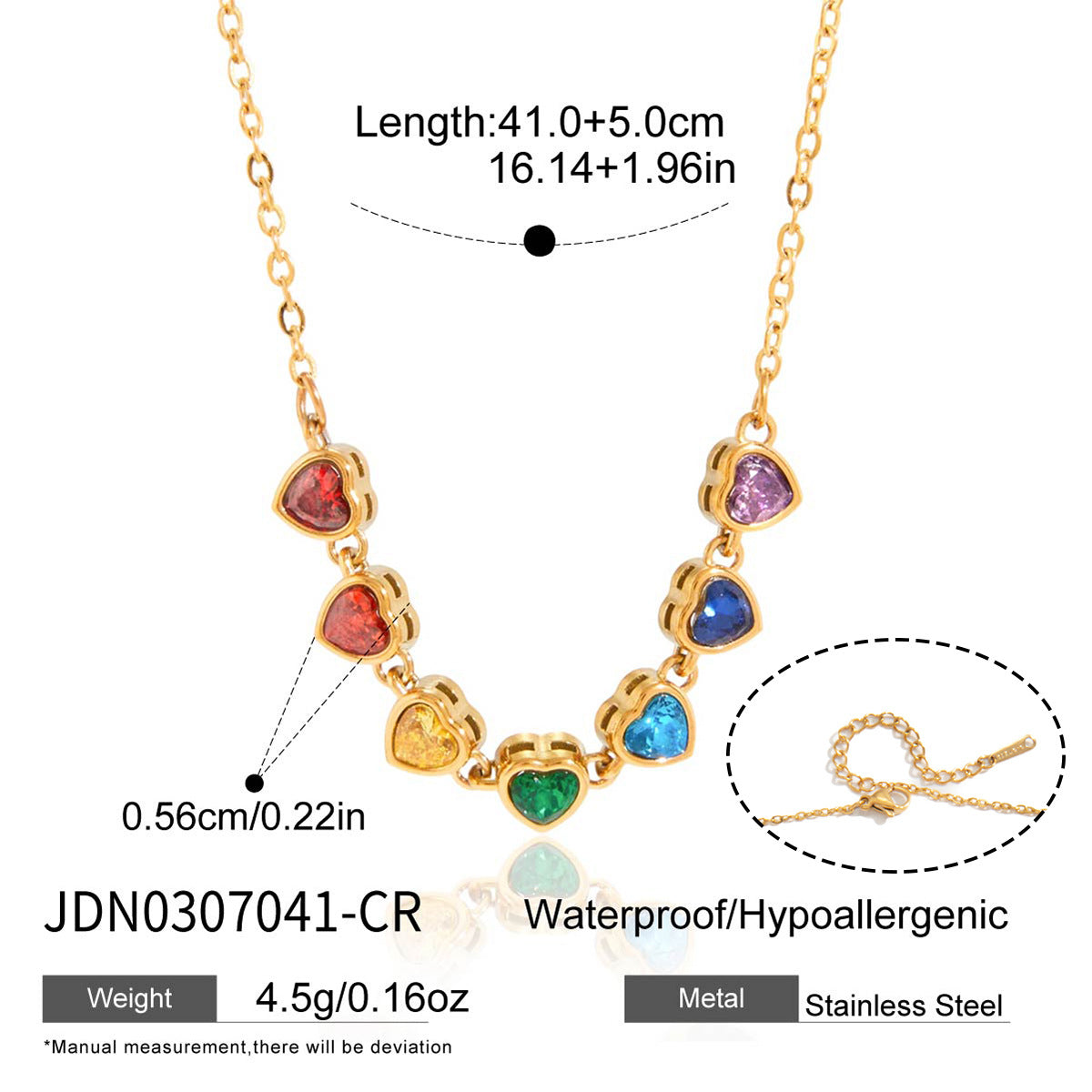 Spring Summer Vacation Jewelry Titanium Steel Colorful Zircon Necklace Light Luxury Brand: aeac