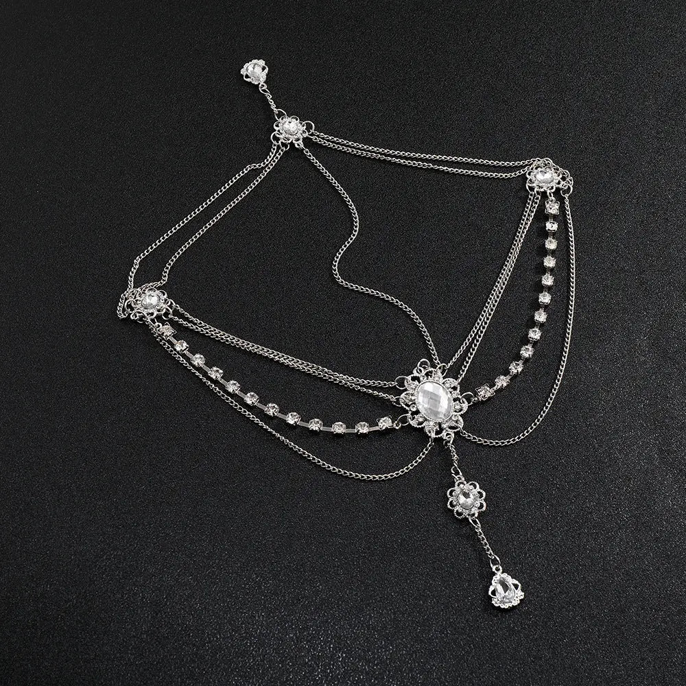 Retro Diamond Embellishments Flower Drops Forehead Embellishments Eyebrow Center Pendants Brand: aeac