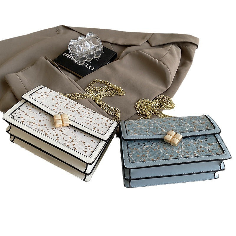 Net Red Bag Chain Crossbody Small Square Bag Double Compartment Brand: aeac