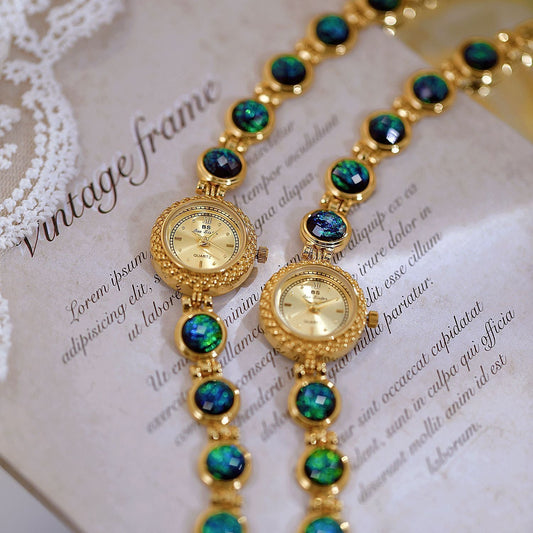 National Style Mid-ancient Light Luxury Malachite Bracelet Watch Brand: aeac
