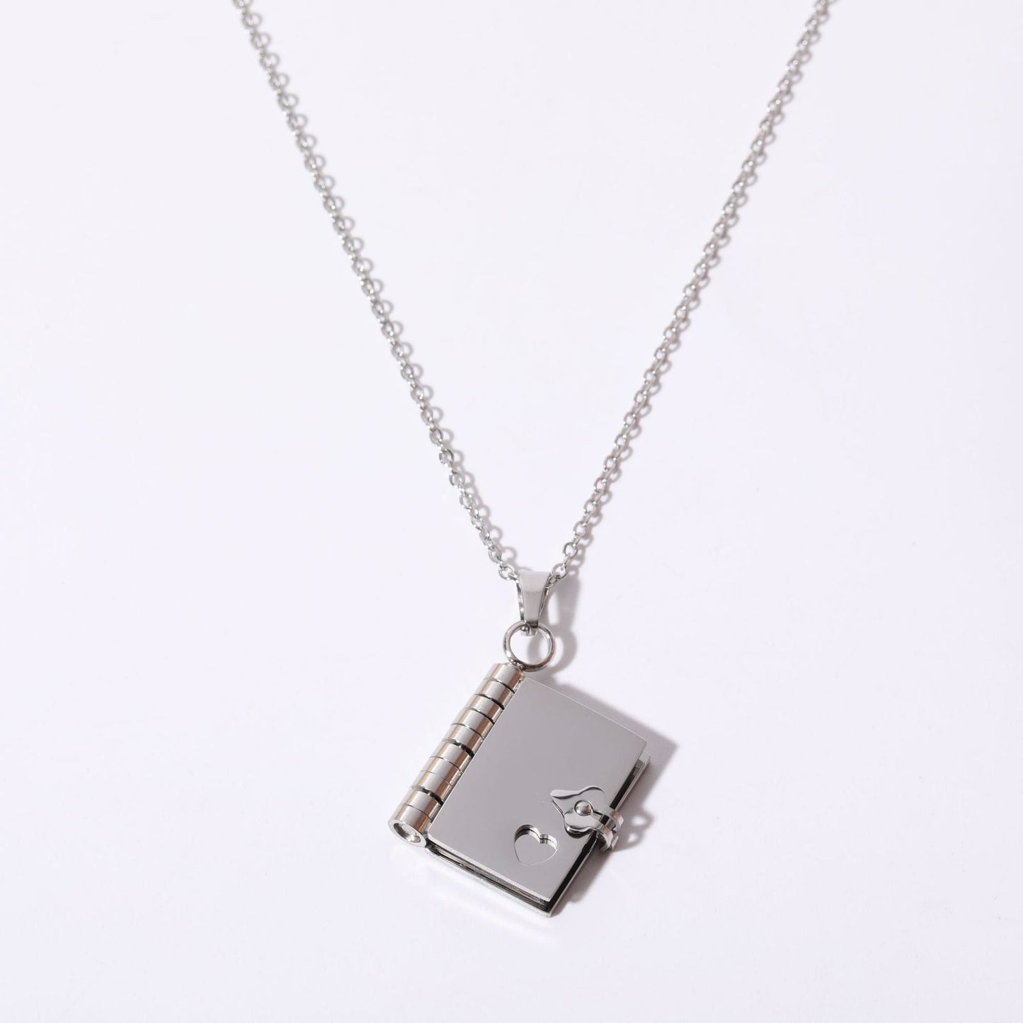 Stainless Steel Couple Love Open And Close Book Necklace Brand: aeac