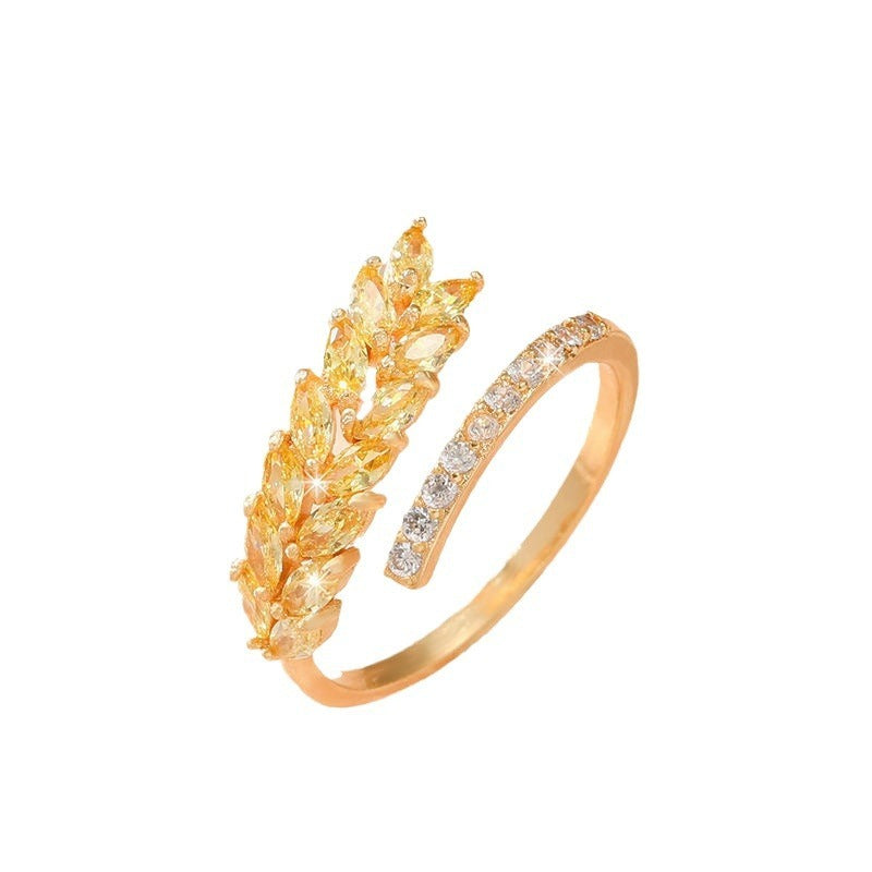 Women's Non-fading Ring Fashion Wheat Ring Brand: aeac