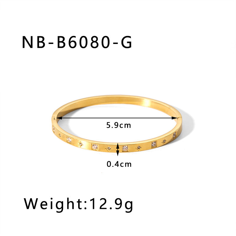 Zircon Titanium Steel Electroplated Bracelet Brand: aeac