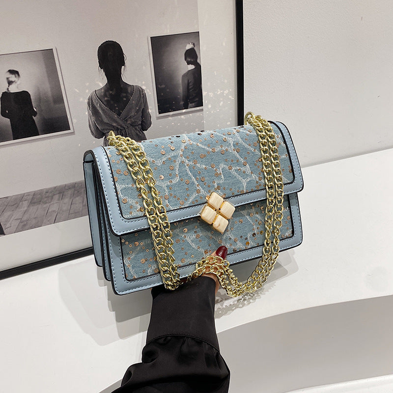 Net Red Bag Chain Crossbody Small Square Bag Double Compartment Brand: aeac