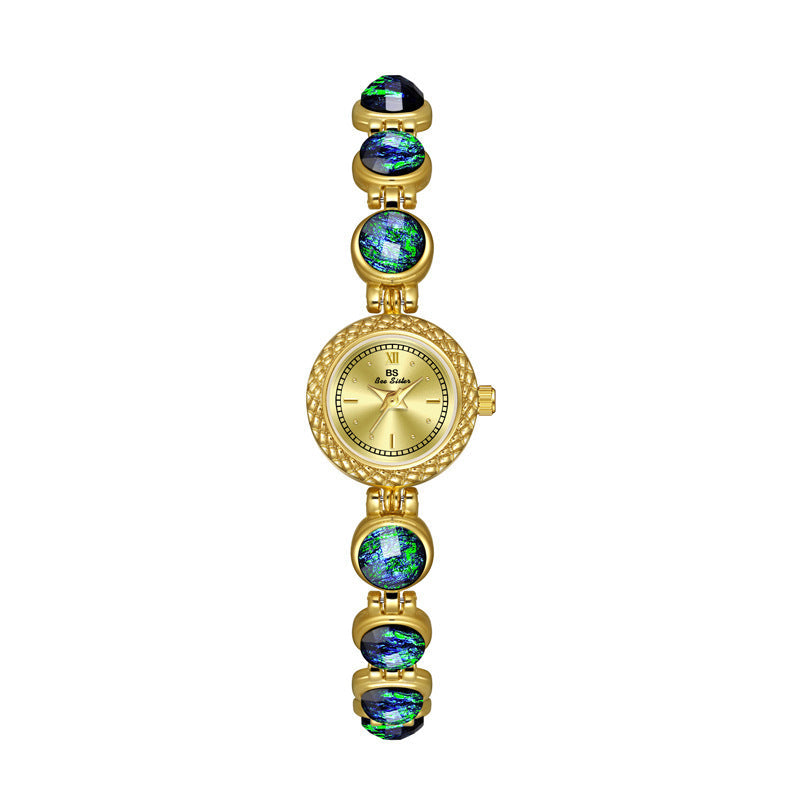 National Style Mid-ancient Light Luxury Malachite Bracelet Watch Brand: aeac