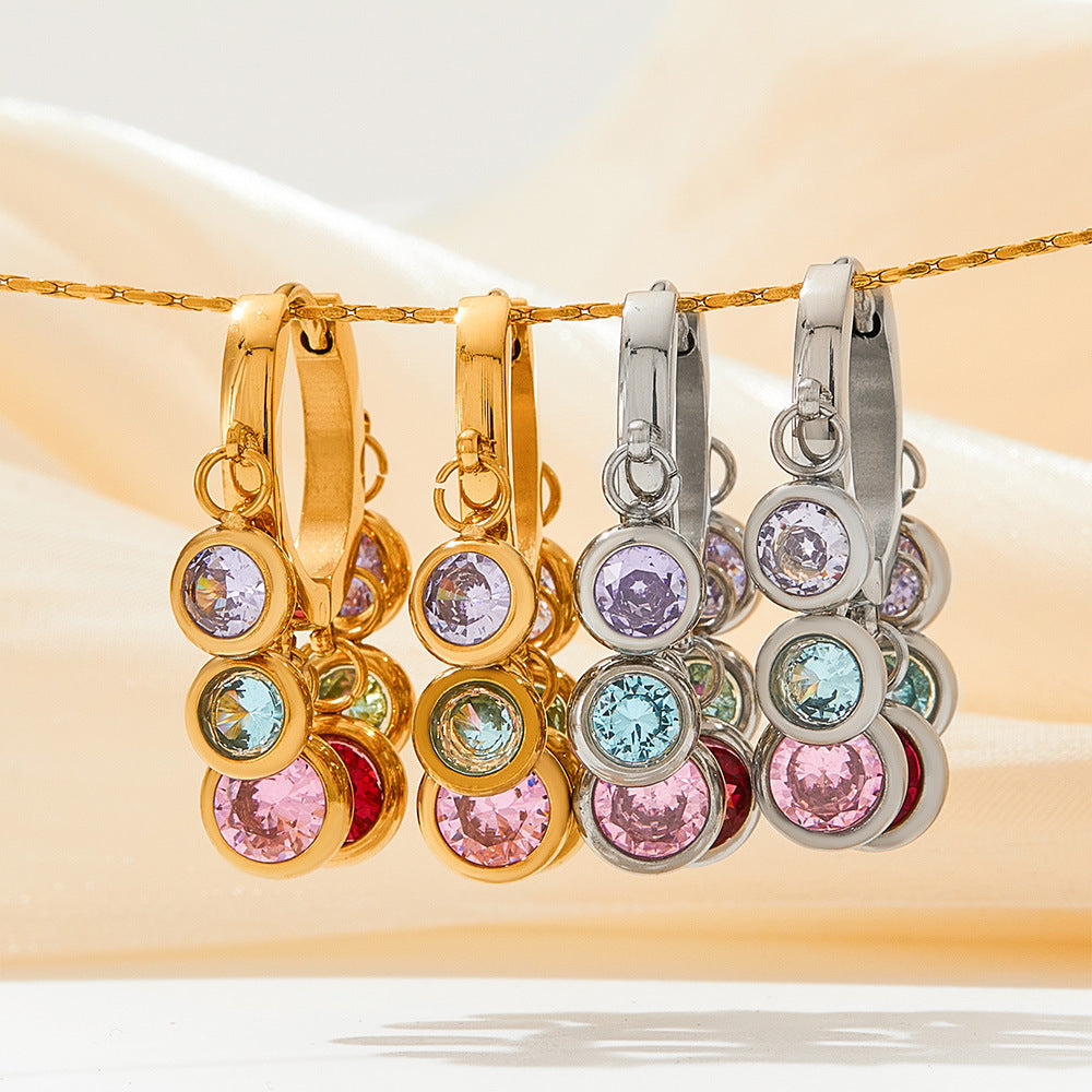 New Zircon Geometric Delicate Earrings Women Brand: aeac