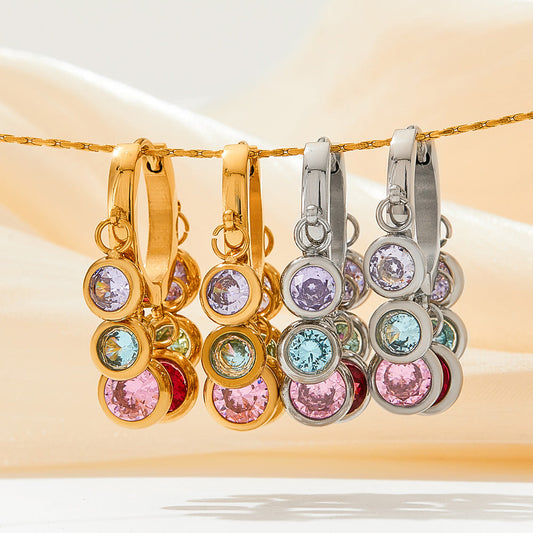 New Zircon Geometric Delicate Earrings Women Brand: aeac